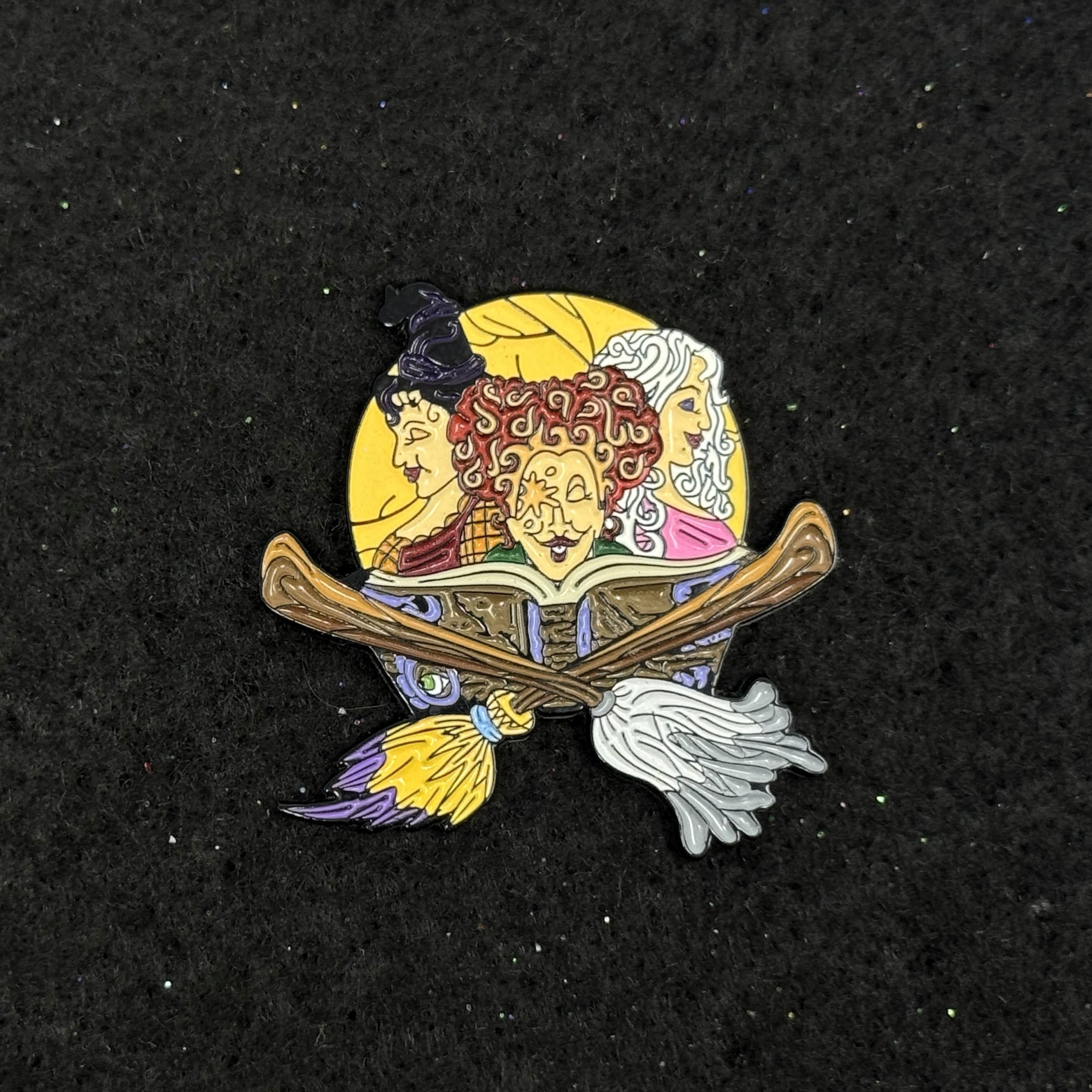 Three Ladies Paint Brushes Graphic Pin