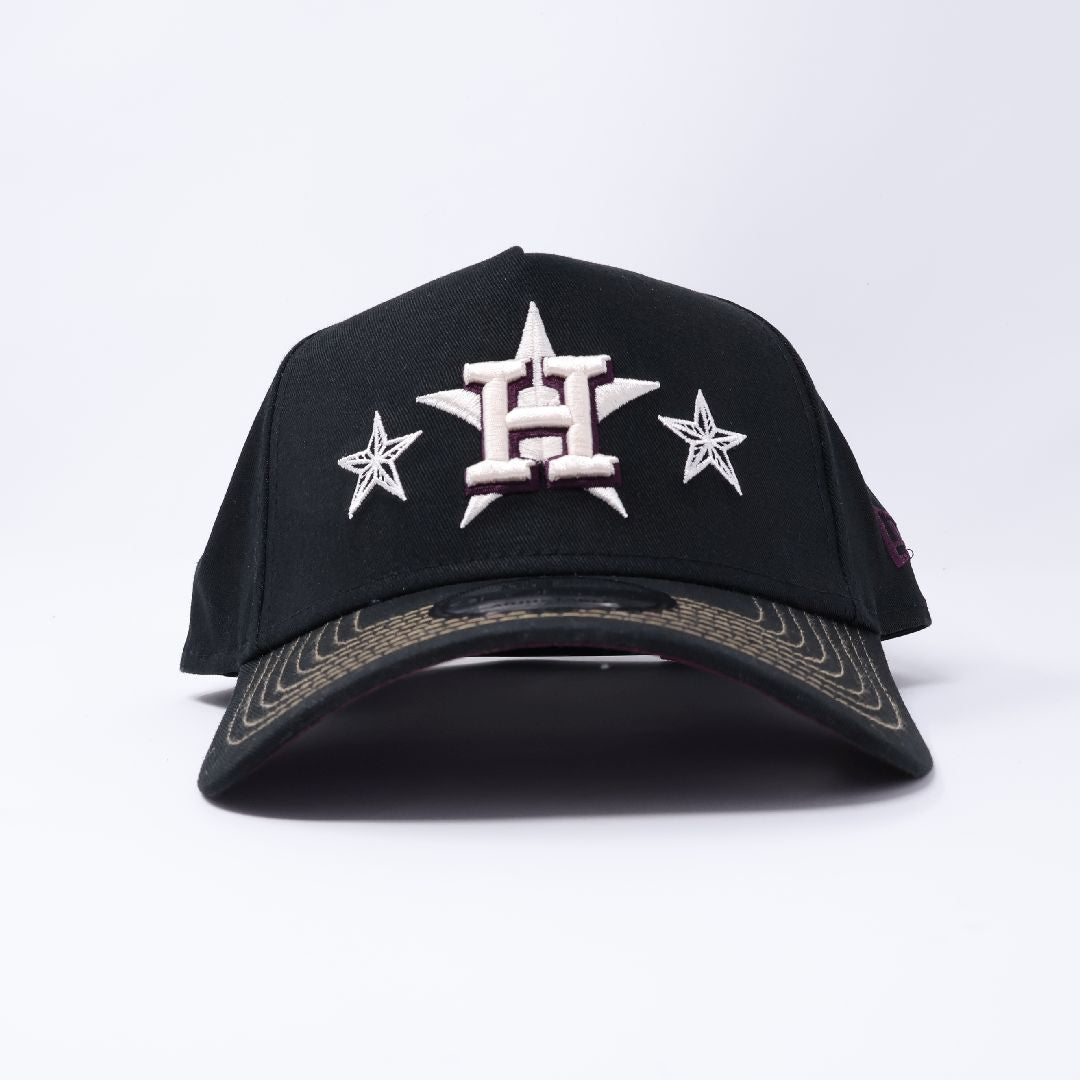NWT Black Houston Astros Stars 9Forty New Era Adjustable Snapback Hat 5 Panel