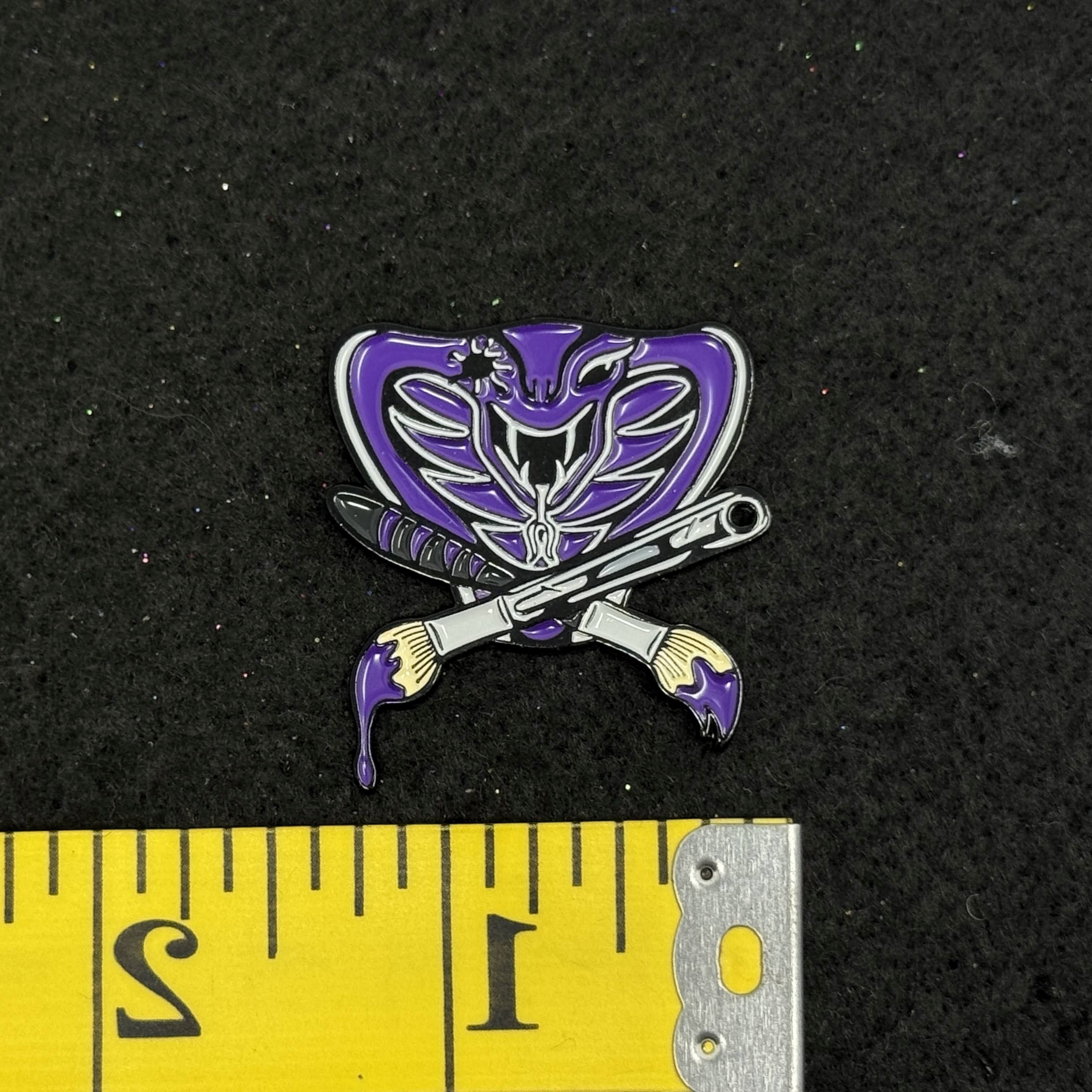 Purple Cobra Paint Brushes Graphic Pin