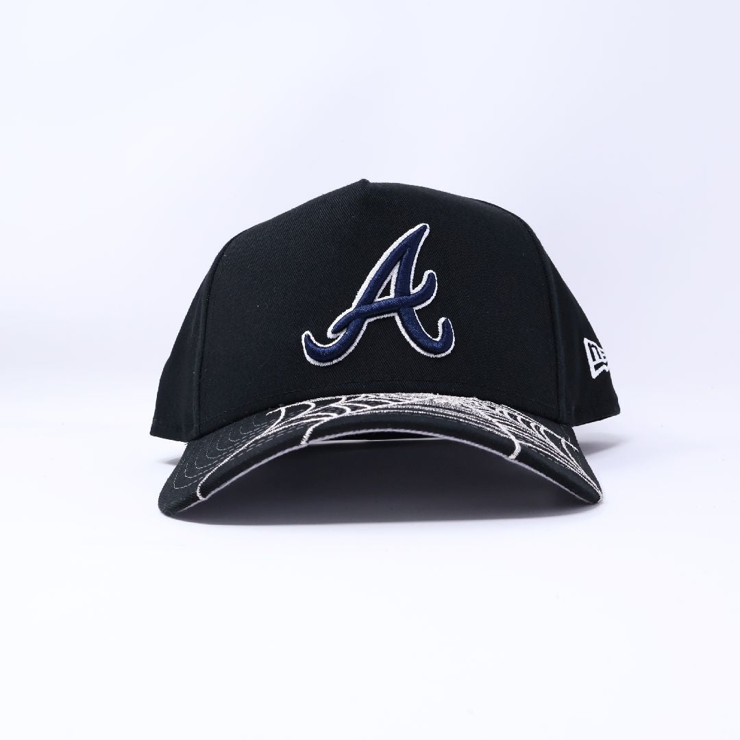 NWT Black Atlanta Braves Spider Web 9Forty New Era Adjustable Snapback Hat 5 Panel