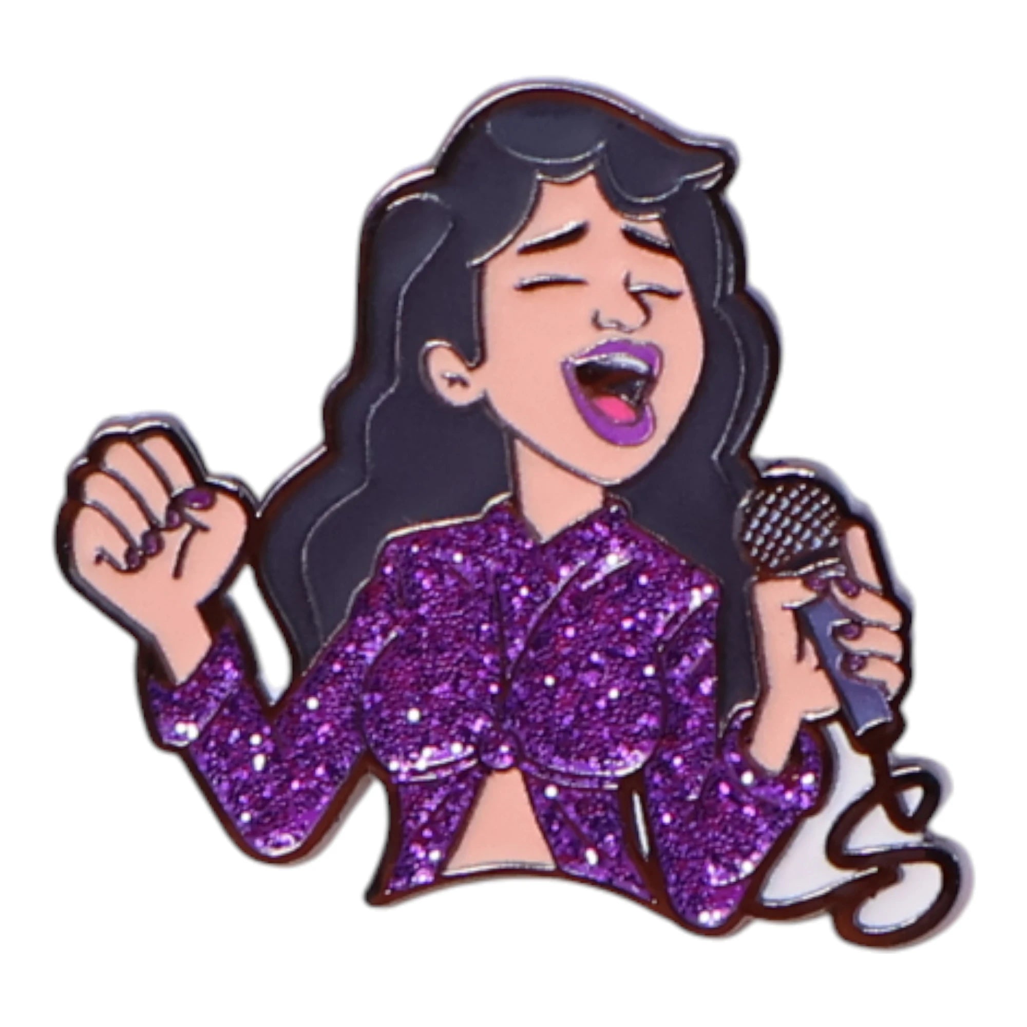 Purple Selena  Quintanilla Singer Graphic Pin
